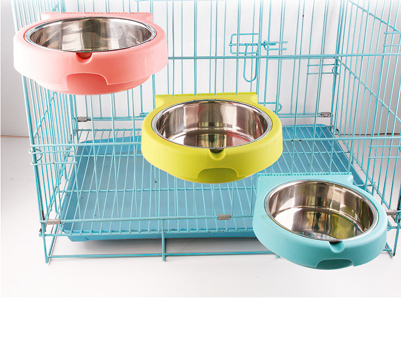 Stainless steel pet bowl hanging bowl tableware overturn proof dog bowl dog bowl cat bowl feeder