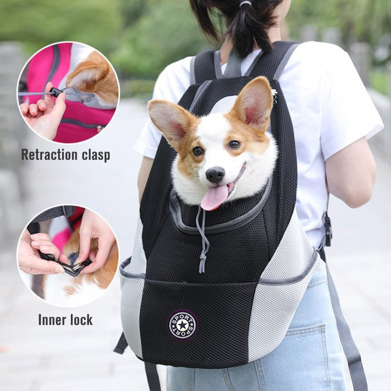Pet Dog Carrier Bag Double Shoulder Portable Travel Outdoor Backpack Travel Set