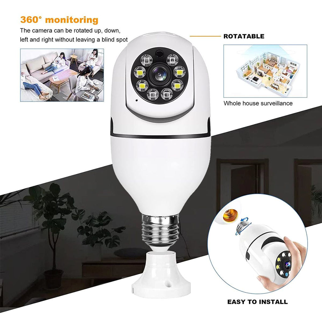 Pet camera E27 Surveillance Camera LED Light Bulb Socket 360Â° 2.4G WiFi Security Protection 1080P Spotlight Automatic Human Tracking