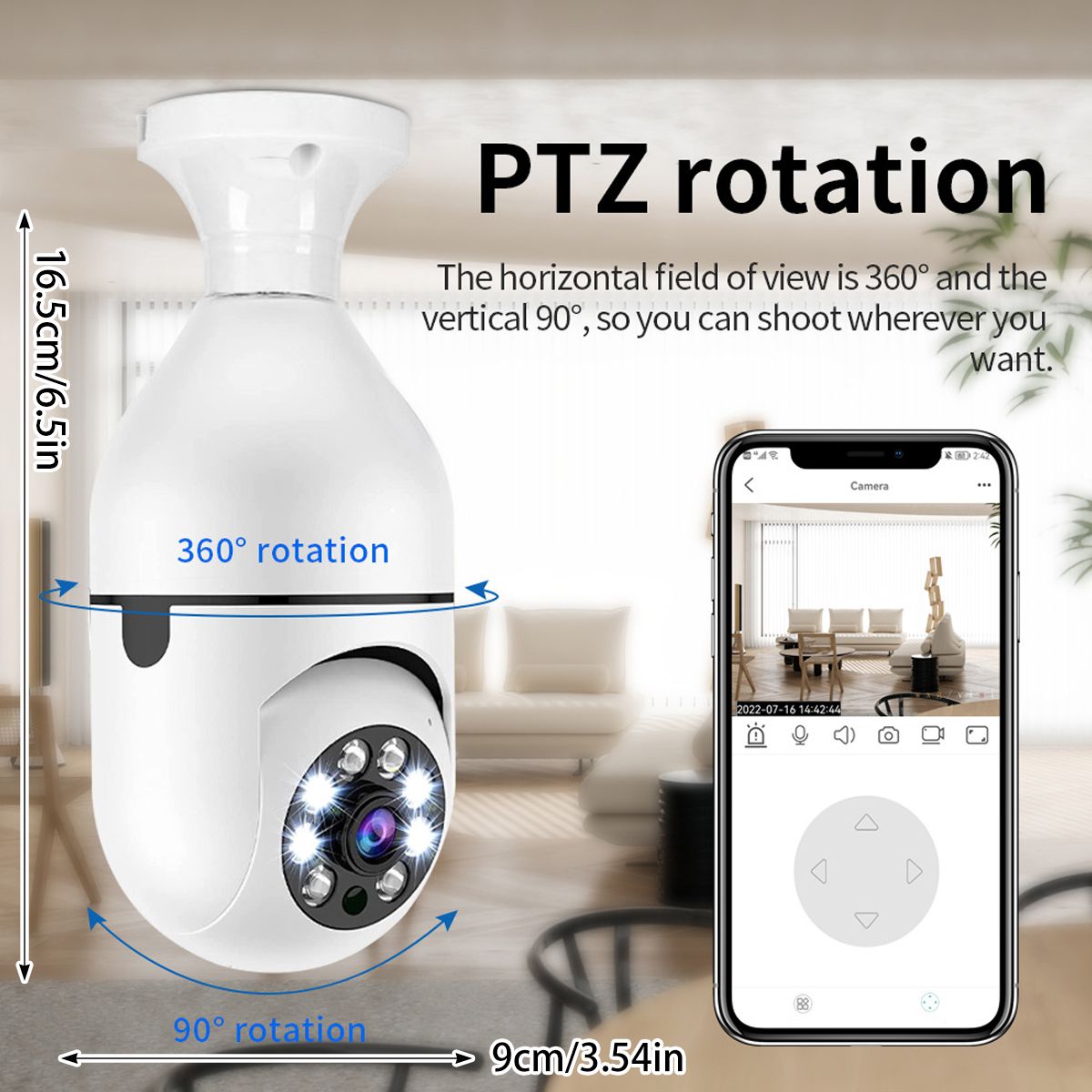 Pet camera E27 Surveillance Camera LED Light Bulb Socket 360Â° 2.4G WiFi Security Protection 1080P Spotlight Automatic Human Tracking