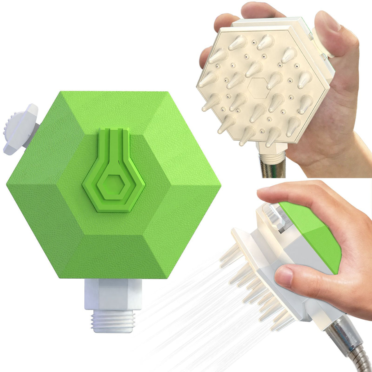 Dog Pet Shower Sprayer Scrubber, 3 Gear in One Pet Bathing & Massaging, Compatible to All Standard Water Tube, New Pets Cleaning Washing Grooming Brush