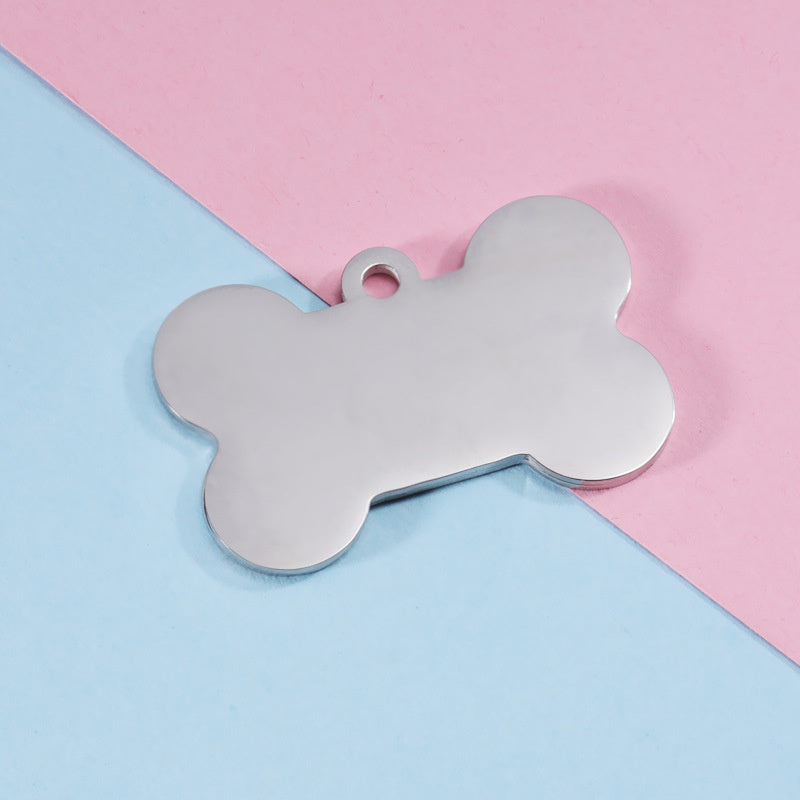 Metal Pet ID Tags With Pink Bone Shape For Dogs & Cats