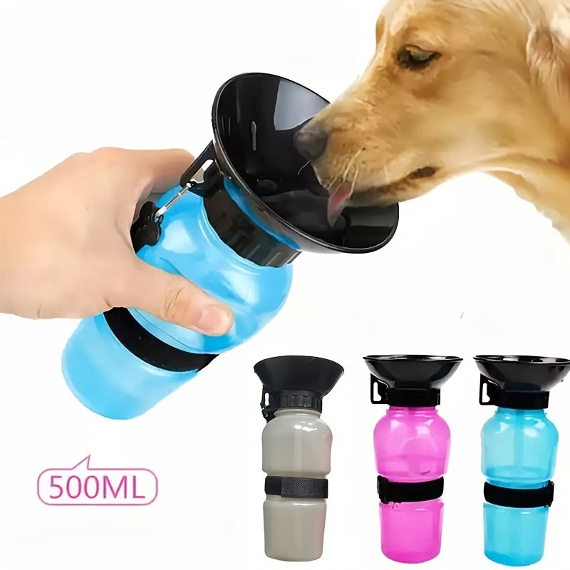 1pc Plastic Dog & Cat Water Bottle Mug 500ml For Outdoor Travel
