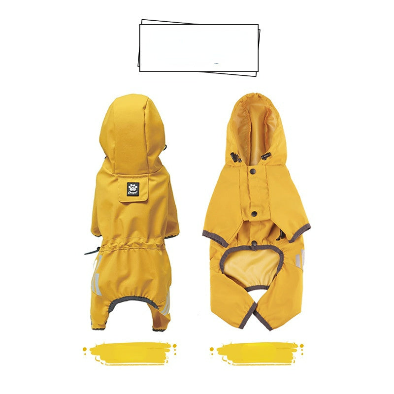 Small dog raincoat; body full surrounding; waterproof poncho pet clothes; with tow holes in the back