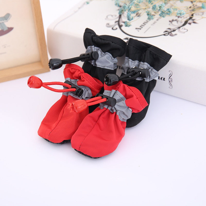 4pcs Waterproof Pet Dog Shoes Anti-slip Boots Puppy Cat Socks Botas