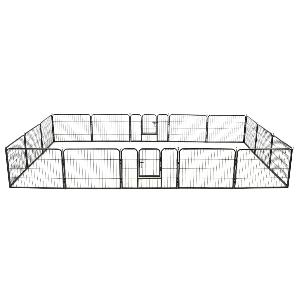 Dog Playpen Black Powder-coated steel