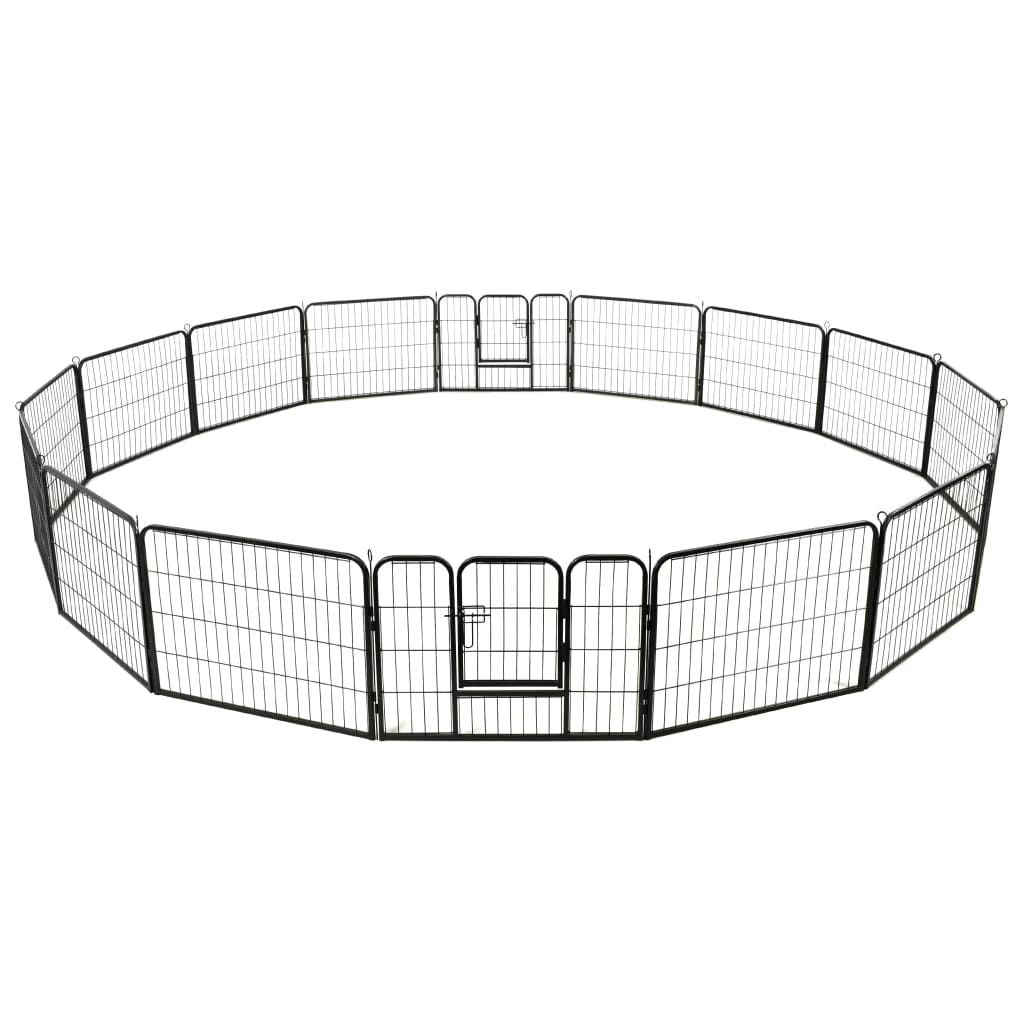 Dog Playpen Black Powder-coated steel
