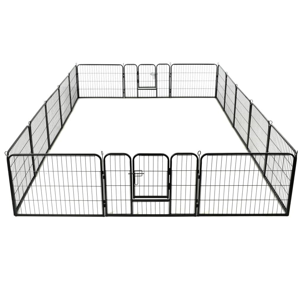 Dog Playpen Black Powder-coated steel