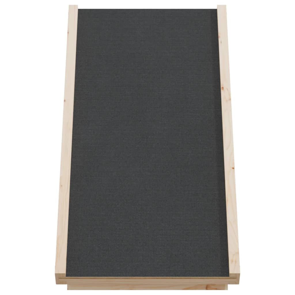 Dog Ramp Grey Solid Fir Wood, Polyester 27.6 x 13.8 in Foldable