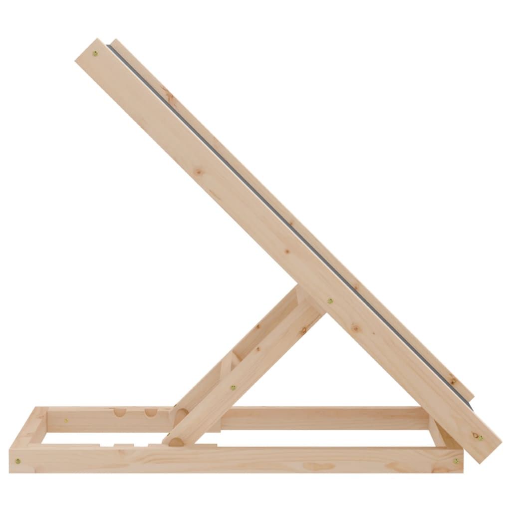 Dog Ramp Grey Solid Fir Wood, Polyester 27.6 x 13.8 in Foldable