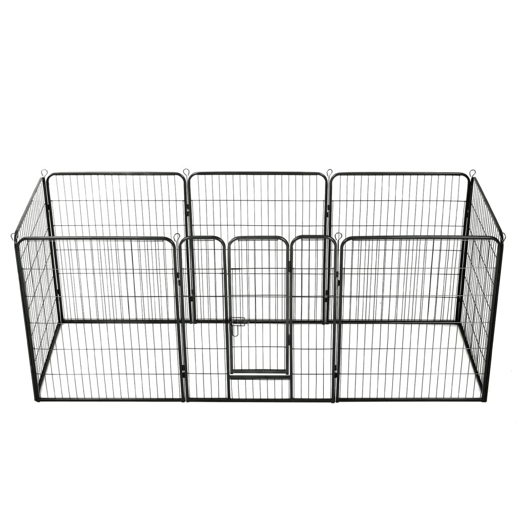 Dog Playpen Black Powder-coated steel 31.5 x 39.4 in Durable