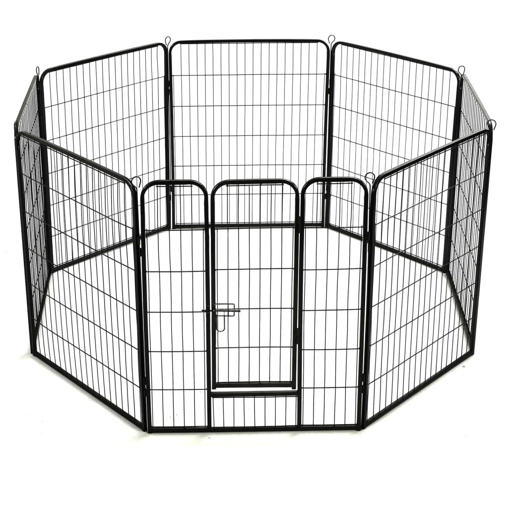 Dog Playpen Black Powder-coated steel 31.5 x 39.4 in Durable