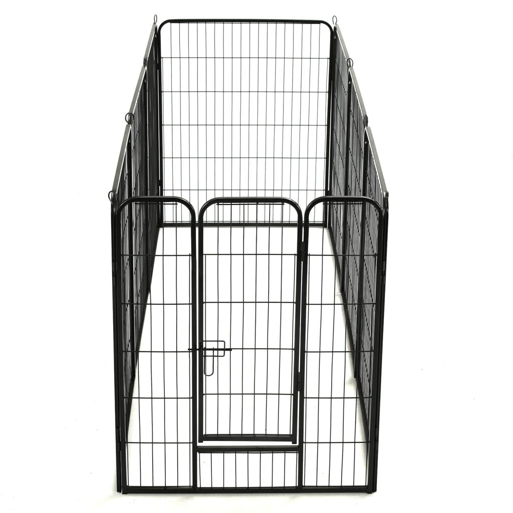 Dog Playpen Black Powder-coated steel 31.5 x 39.4 in Durable