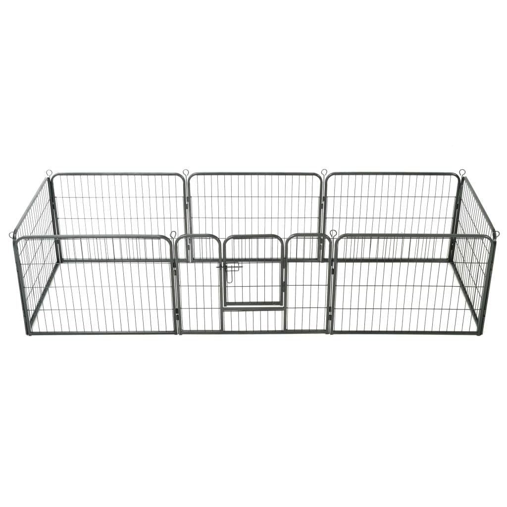 Dog Playpen Black Powder-Coated Steel