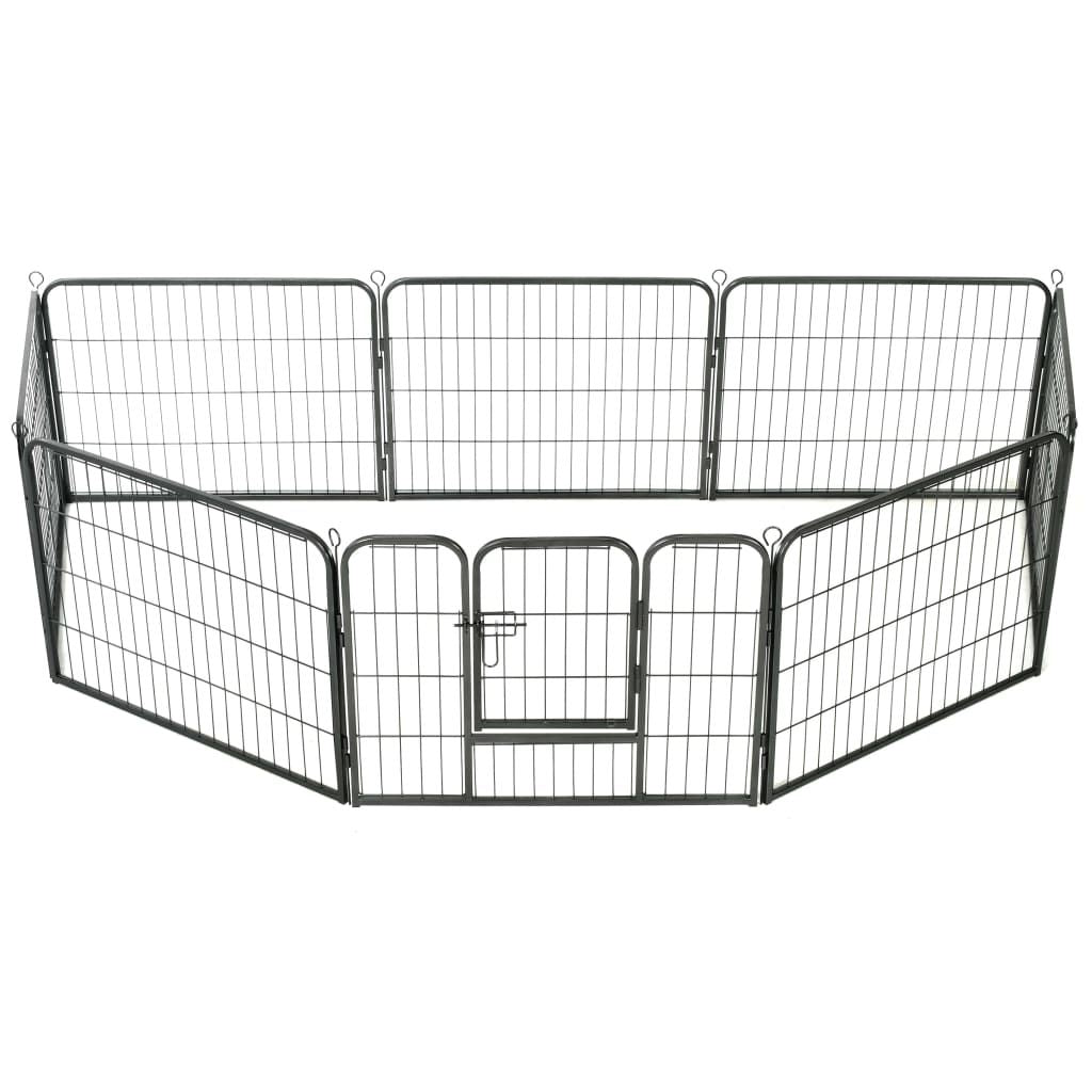 Dog Playpen Black Powder-Coated Steel