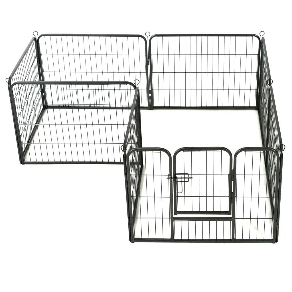 Dog Playpen Black Powder-Coated Steel