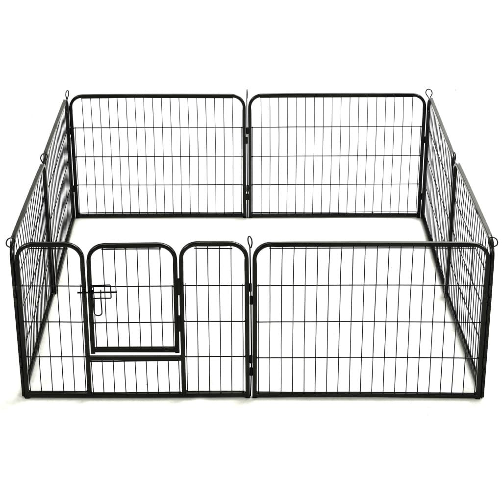 Dog Playpen Black Powder-Coated Steel