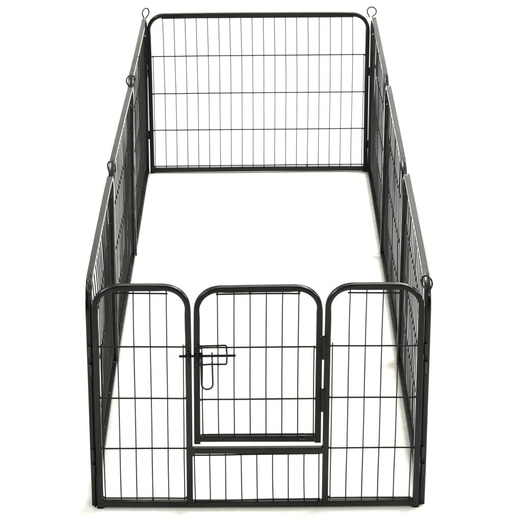 Dog Playpen Black Powder-Coated Steel