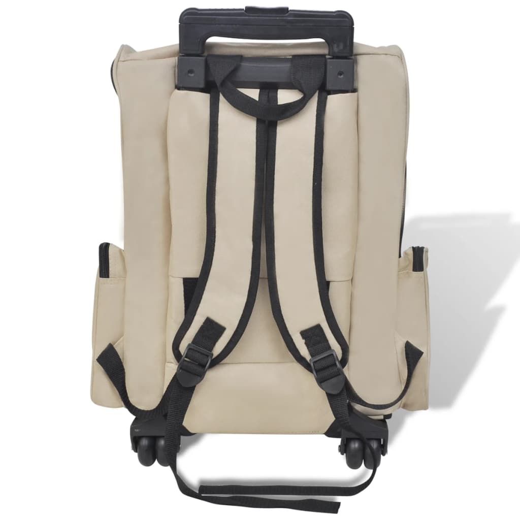 Pet Carrier Beige Polyester and Metal Suitable for small pets