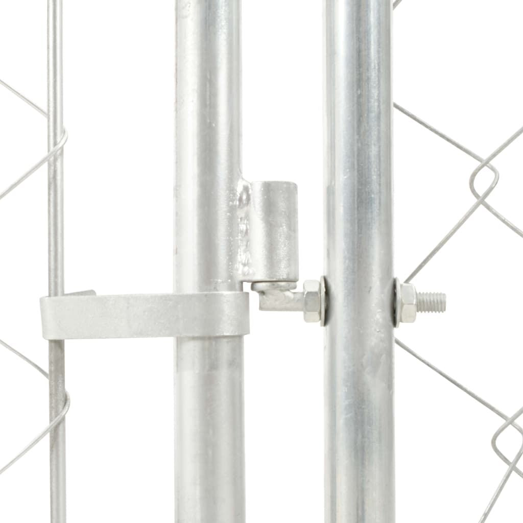 Dog Kennel Silver Galvanized steel, Polyethylene Large Locks