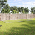 Dog Kennel Silver Galvanized Steel Large Dog Kennel Rectangular
