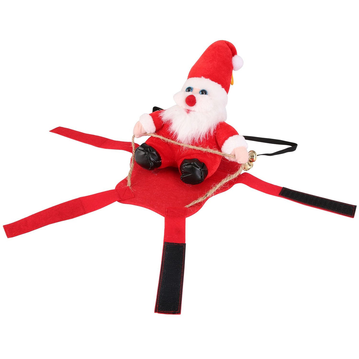 Pet Christmas Winter Coat Riding Santa Claus with Bell Cosplay Outfit