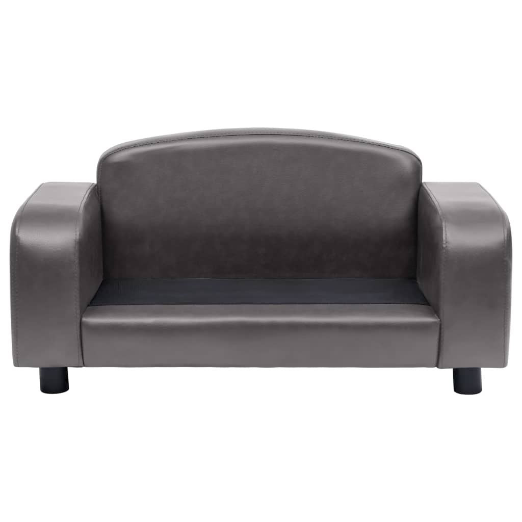 Dog Sofa Grey Faux leather (100% polyurethane), solid fir wood, Foam
