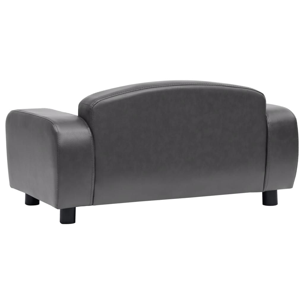 Dog Sofa Grey Faux leather (100% polyurethane), solid fir wood, Foam
