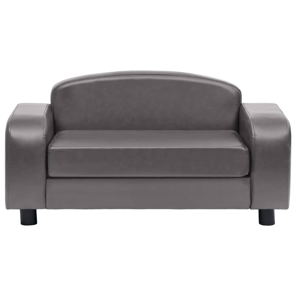 Dog Sofa Grey Faux leather (100% polyurethane), solid fir wood, Foam
