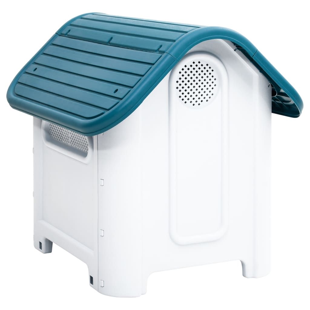 Dog House Blue and White Polypropylene Small Durable Dog House