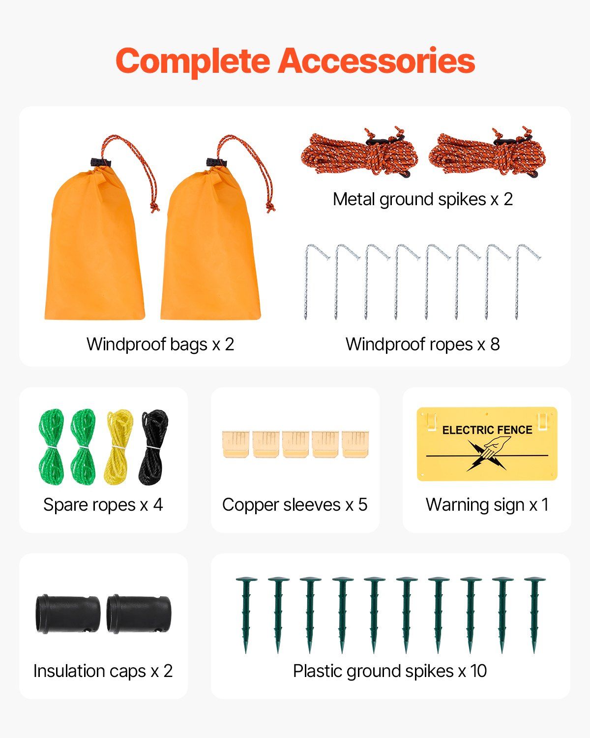 Electric Fence Netting, 42 in (H) x 164 ft (L), PE Net Fencing with Posts & Double-Spiked Stakes, Utility Portable Electric Fence for Pigs, Cows, Sheep, Deer, Used in Backyards, Farms, Ranches