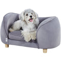 VEVOR Pet Sofa, Dog Couch for Small Dogs and Cats, Soft Velvety Dog Sofa Bed, 66 lbs Loading Cat Sofa, Dark Grey