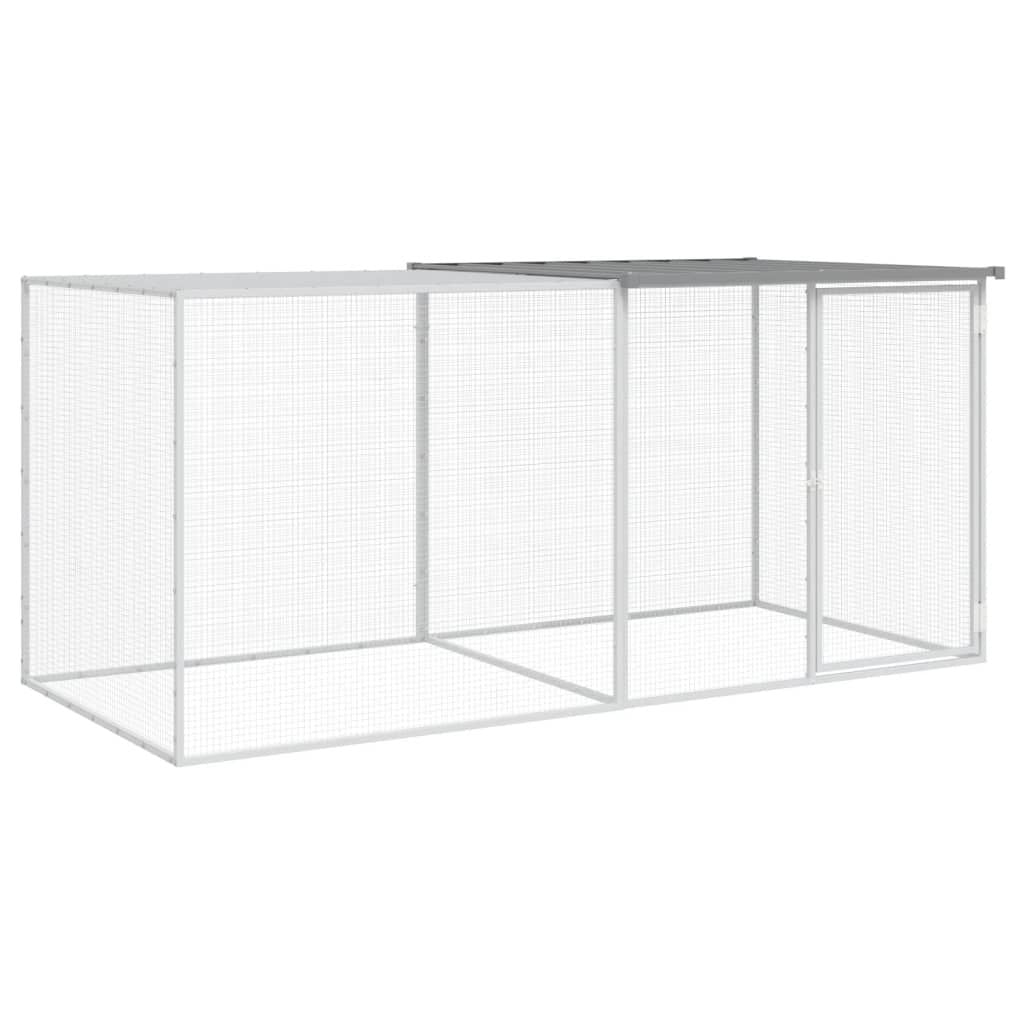 Chicken Cage Light grey Galvanized steel 80 x 39 x 35.4 in