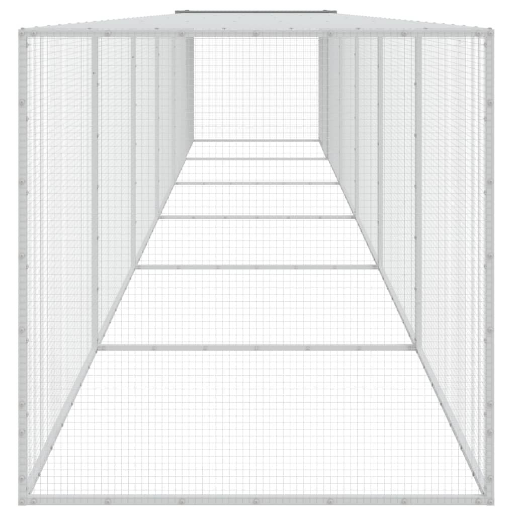 Chicken Cage Light Grey Galvanized Steel Durable