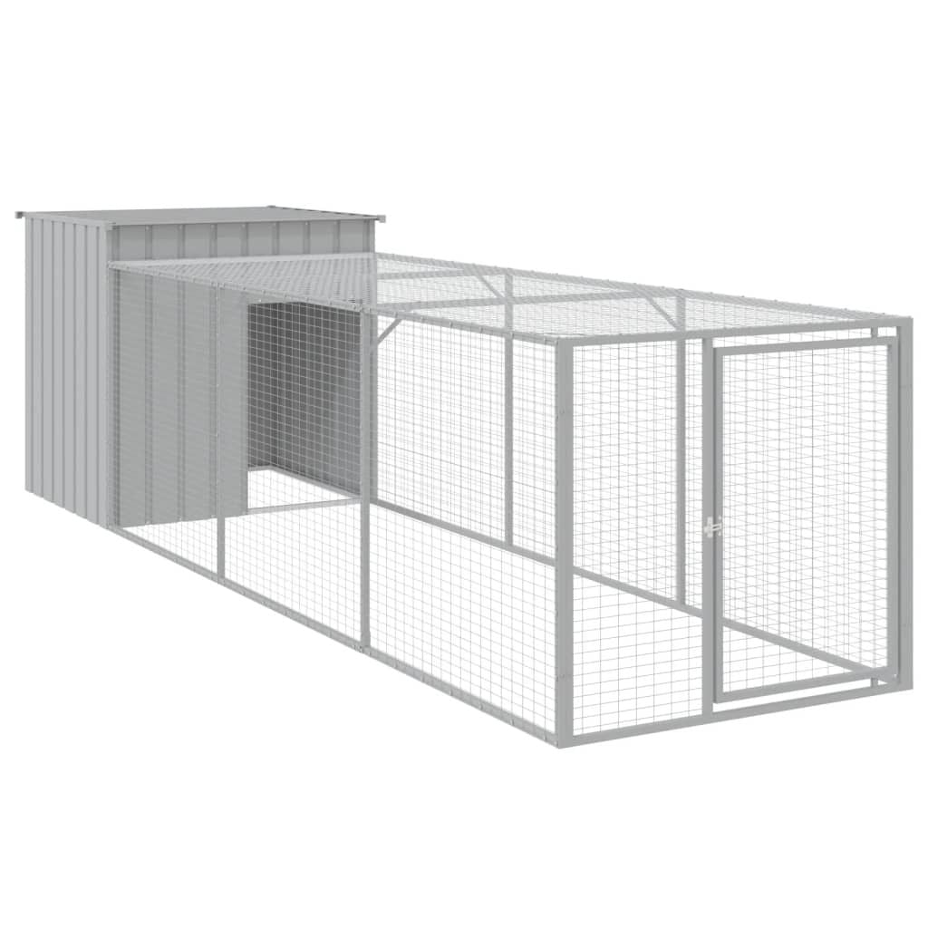 Chicken Cage Light Grey Galvanized Steel Large Durable