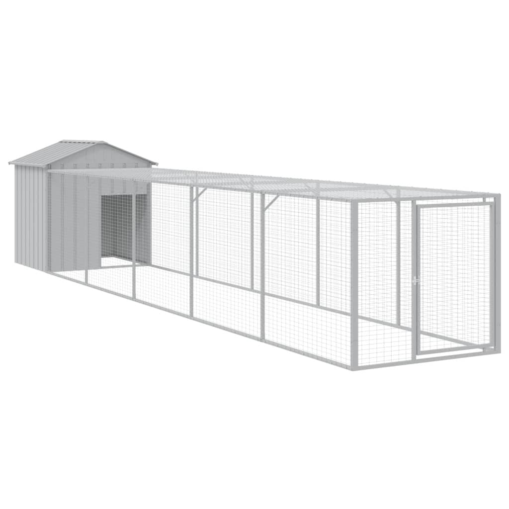 Chicken Cage Light Grey Galvanized Steel Durable