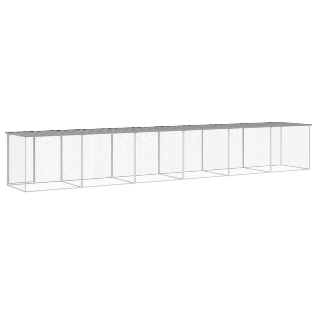 Chicken Cage Light Grey Galvanized Steel Large Durable