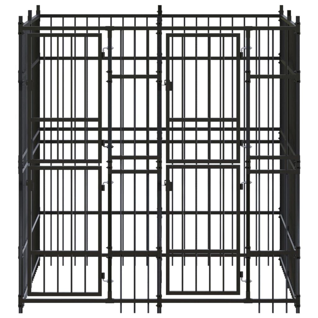 Dog Kennel Black Powder-coated steel Large Durable Dog Kennel