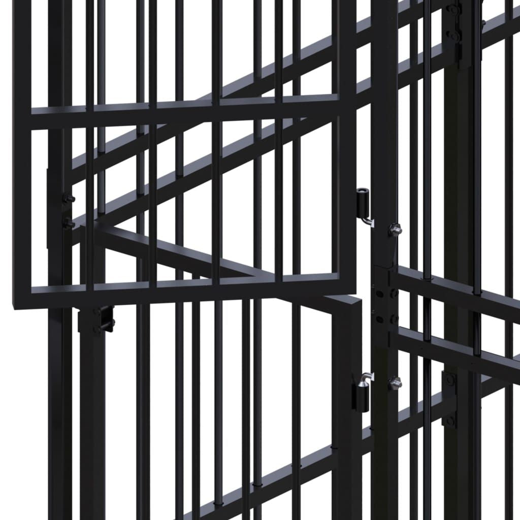 Dog Kennel Black Powder-coated steel Large Durable Dog Kennel