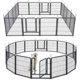 Dog Playpens 8/16 Panels Dog Pen Outdoor Dog Fence Exercise Pen 40 inch Height Pet Play Yard Gate with Doors