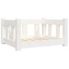 Dog Bed White 21.9"x17.9"x11" Solid Wood Pine