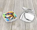 NEW Collie Hippie Dawg Compact Mirror Decorative Travel Makeup Mirror for Women Girls Gifts Pocket Makeup Mirror Folding Handheld