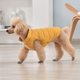 Pet Dog Fluffy Coat; Pet Life Sporty Lightweight Folding Dog Coat For Winter; Warm Dog Sweater (Color: Yellow, size: XXL)