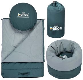 Dog Helios 'Switch-Back' 2-in-1 Convertable Travel Dog Mat and Rounded Camping Bed (Color: green)